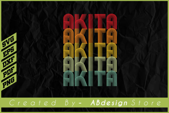 Akita Retro Design Svg
