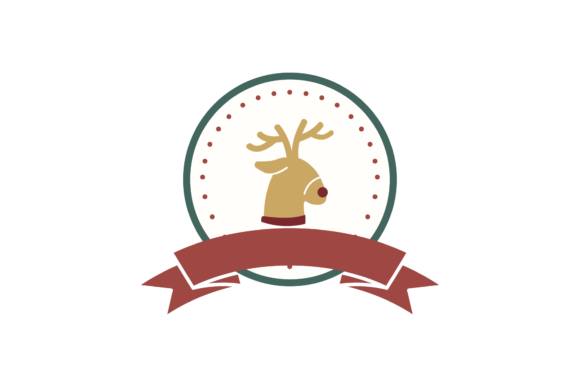Christmas Stickers Retro - Deer Svg