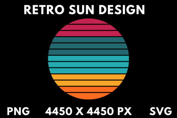 Colourful Retro Sun SVG PNG Clipart