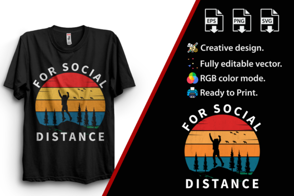 For Social Distance Retro Hiking Svg