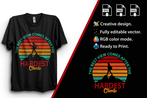 Hardest Climb Retro Hiking Svg