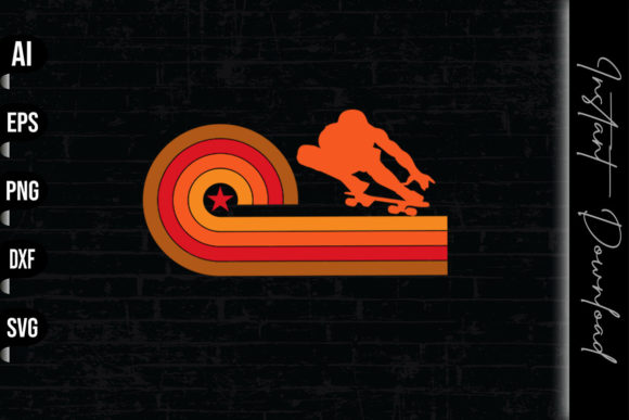 Retro Skateboarder Embroidery Design
