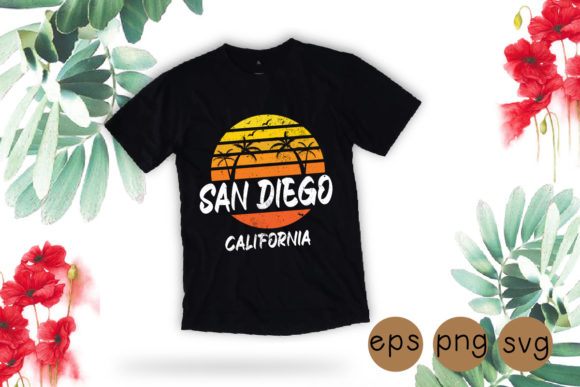 San Diego California Retro Vintage Svg