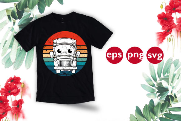 School Bus Shirt. Retro Style Svg