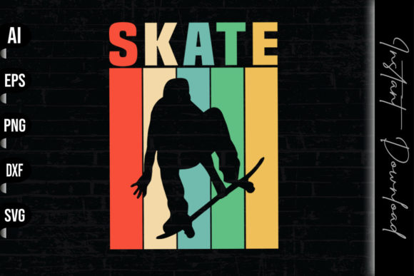 Skate Skateboarder Retro Vintage