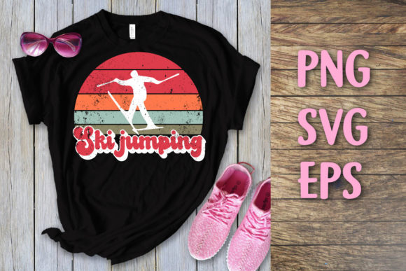 Ski Jumping Retro Vintage Svg File