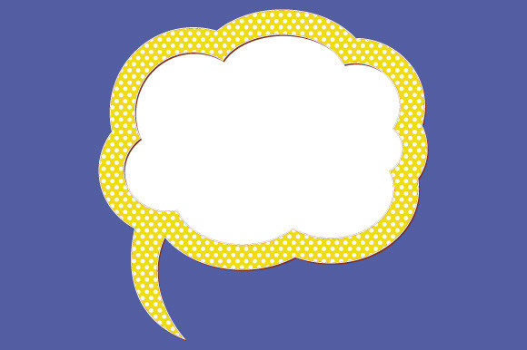 Speech Bubble EPS SVG Retro Frame Polka