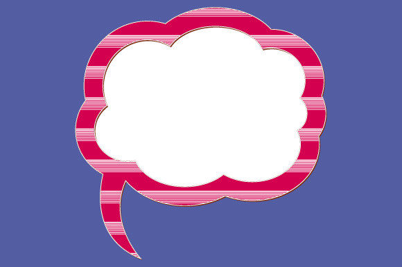 Speech Bubble EPS SVG Retro Frame Red