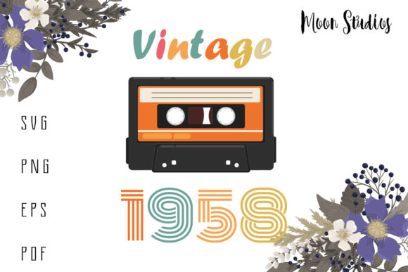 Vintage 1958 Cassette Birthday Man Woman