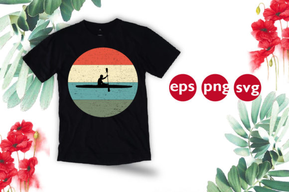 Vintage Retro Kayak Svg